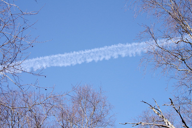 Lennuki jälg taevas