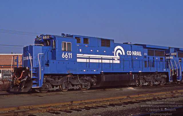 Conrail C32-8 6611 {built 9/84} is seen here in Springfield, MA on 11/15/84.