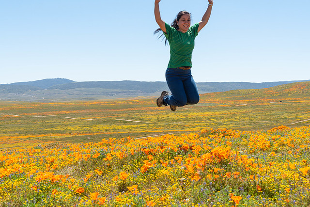 Me Jumping for Joy on the Superbloom Hilltop in Lancaster, CA