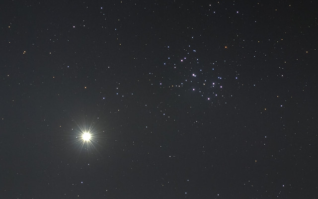 Venus and the Pleiades on April 10, 2023
