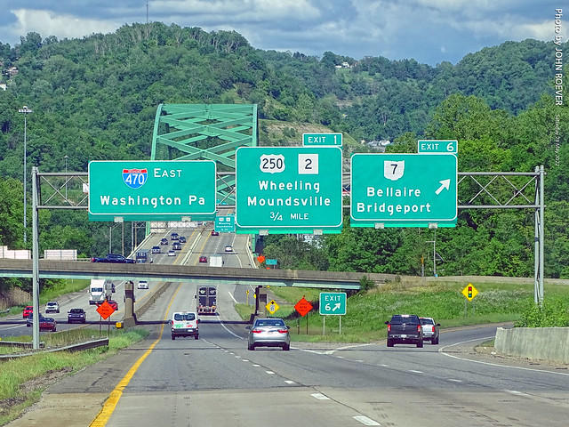 OH-7 Exit on I-470 East before Ohio River, 28 May 2022