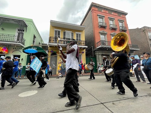 New Birth Brass Band in the streets at French Quarter Fest 2023. Photo by Beth Arroyo Utterback.