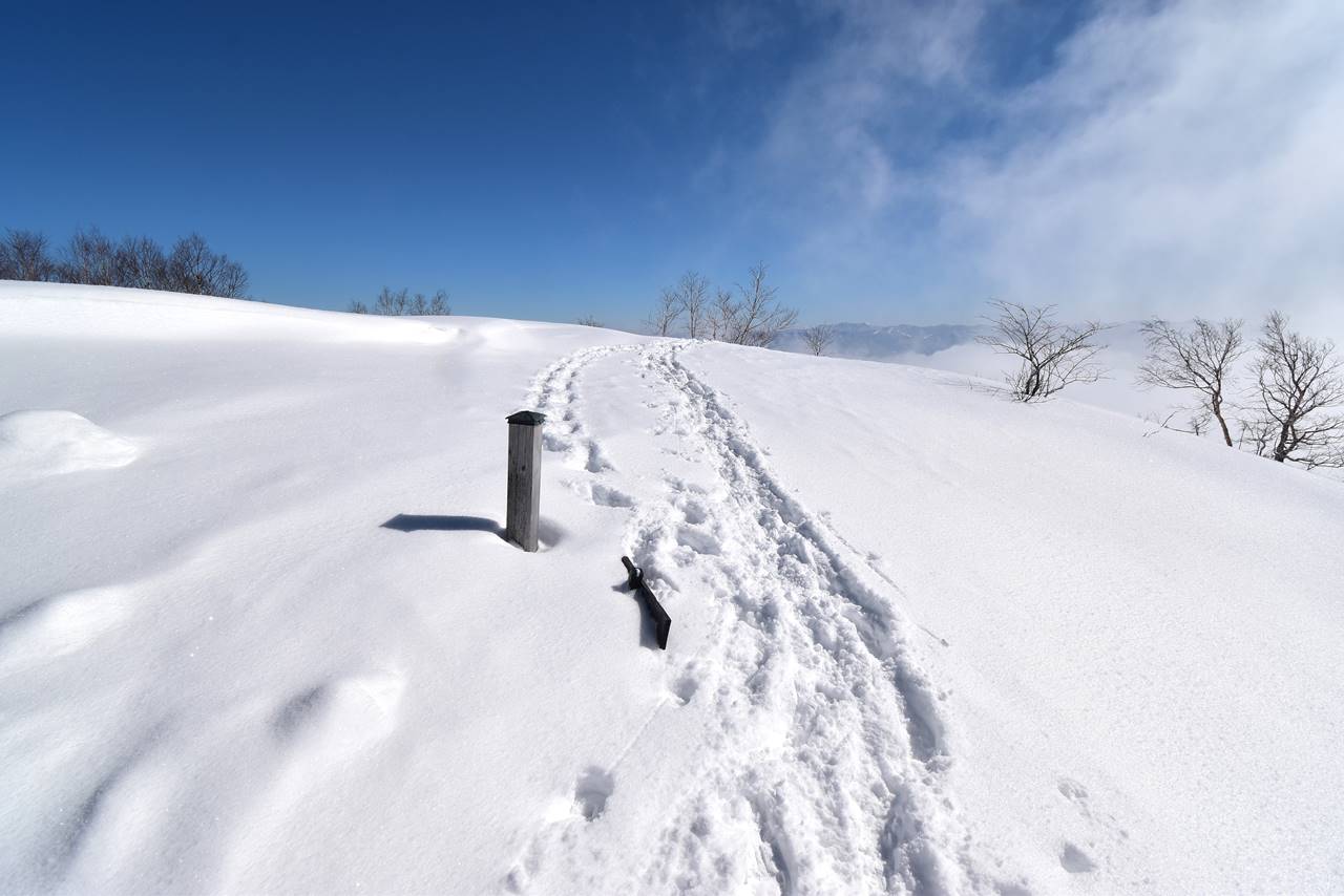 冬の飯縄山 雪山登山 雲海とアルプスの絶景！