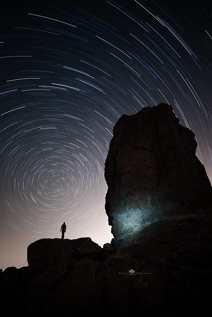 El Roque Nublo y las estrellas. #grancanaria
