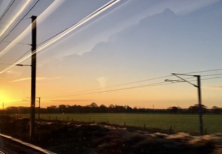 View from the train - a glimpse of the rising sun