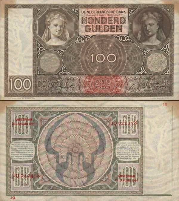 Netherlands p51 100 Gulden 1942-44