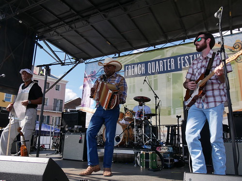 Jeffery Broussard & the Creole Cowboys at French Quarter Fest 2023. Photo by Louis Crispino.