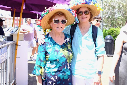 Happy festival attendees at French Quarter Fest 2023. Photo by Michele Goldfarb.