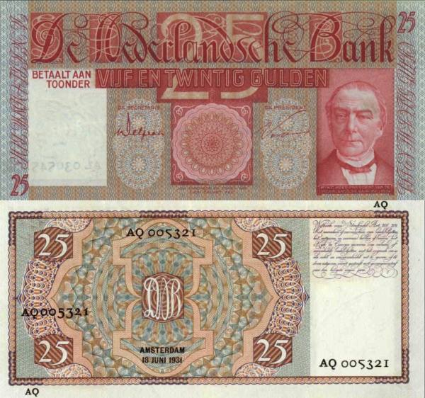 25 Gulden Holandsko 1941