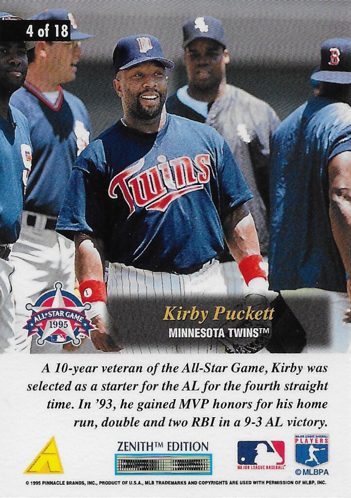 Thomas, Frank - 1995 Zenith All-Star Salute #4 (cameo with Kirby Puckett)