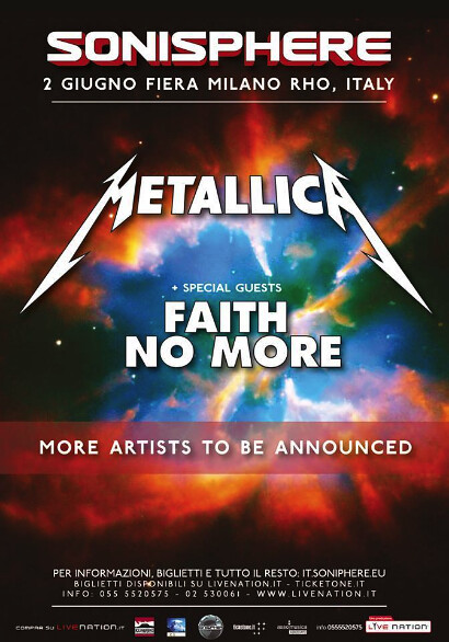 Нова дата виступу гурту «Metallica» у 2015 році – фестиваль Sonisphere Мілан, Італія