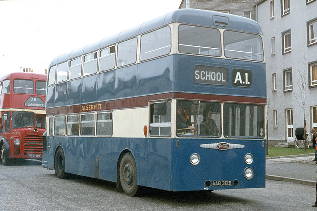 Ayrshire Bus Owners ( A1 Service ) Ltd . J. Brown . Dreghorn , Ayrshire , Scotland . AAG312B . Irvine . Scotland . Monday afternoon 20th-March-1978 .