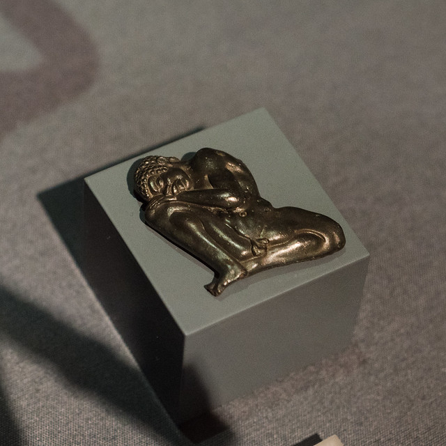 Greek bronze handle-attachment in the form of a sleeping boy from Dodona