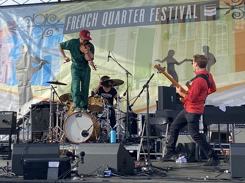 Lost Bayou Ramblers (half/sub band!) at French Quarter Fest - April 16, 2023. Photo by Carrie Booher.