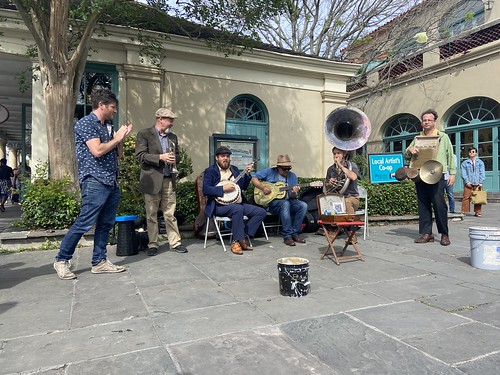Band in Dutch Alley during French Quarter Fest - April 16, 2023. Photo by Carrie Booher.