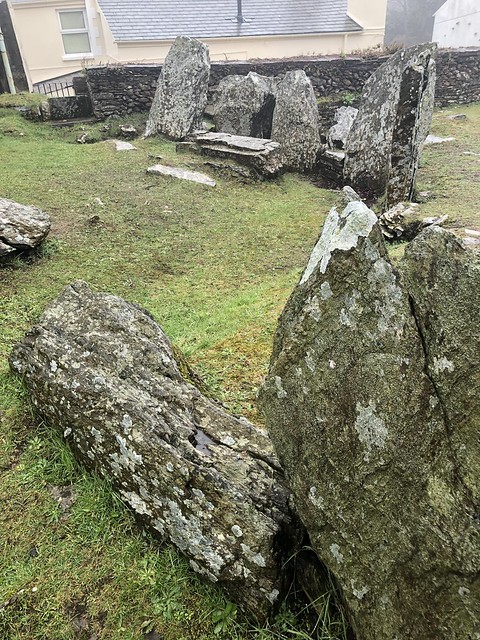 Stones at King Orry's Grave, megalithic site at Minorca, Laxey, Isle of Man