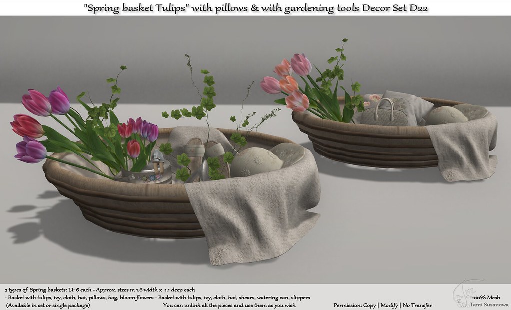 .:Tm:.Creation Spring baskets Tulips with decors D22