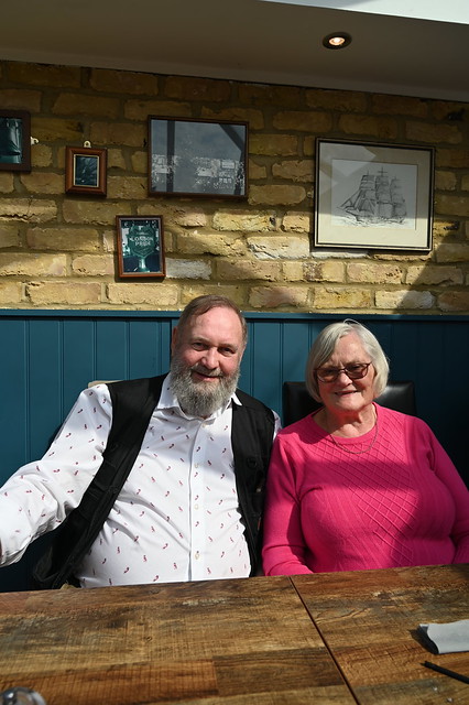 DSC_9922 MGS with his Elder Sister Sandra Celebrating her 80th Birthday at the Ship Inn English Pub Sunday Lunch Southfleet Kent