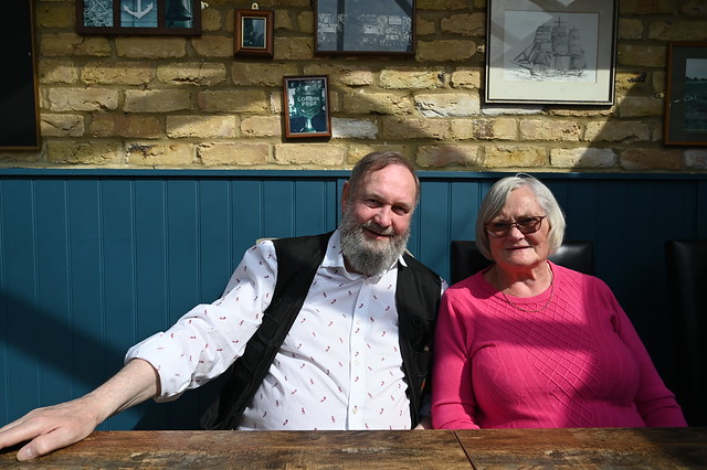 DSC_9925 MGS with his Elder Sister Sandra Celebrating her 80th Birthday at the Ship Inn English Pub Sunday Lunch Southfleet Kent