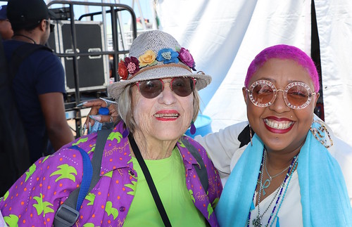 Nancy Ochsenschlager and Tricia Boutte at French Quarter Fest 2023. Photo by Demian Roberts.
