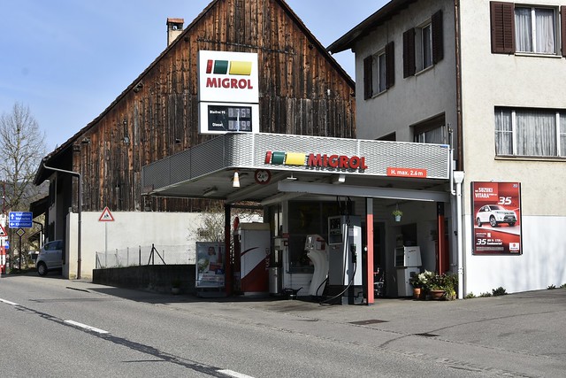 Migrol, Röschenz Unterdorfstrasse Switzerland 2023.