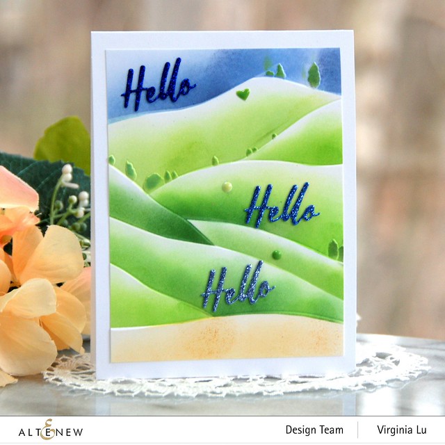 Altenew-Rolling Hills 3D Embossing Folder-Waterlor Roses Die Set