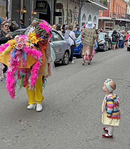 new orleans ester parade french quarter nola big easy little girl costume voodoo cajun royal street travel landscape color colorful