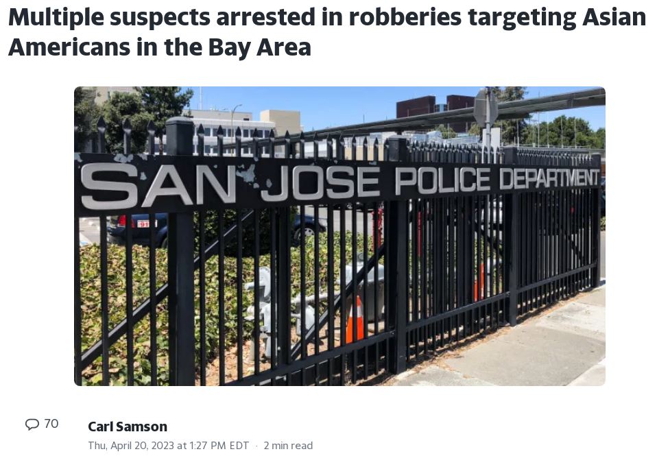 Multiple arrested in robberies targeting Asian Americans in Bay area 52832896054_953d9d944d_o