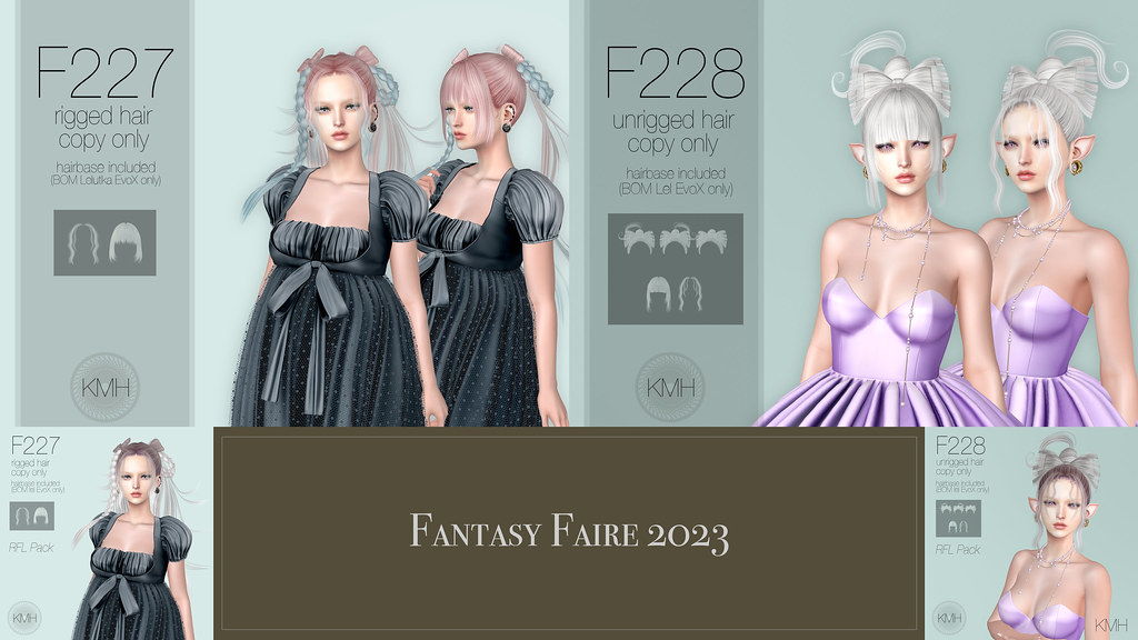 KMH - Hair F227 & F228 @ Fantasy Faire 2023