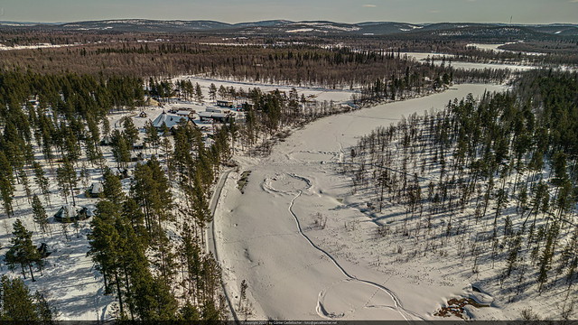 Aurora Village at Ivalo (Lapland/Suomi/Finland) - Birdseye (Drone) View