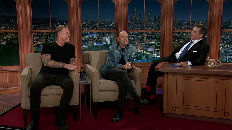 Учасники гурту «Metallica» у ток-шоу «The Late Late Show With Craig Ferguson»