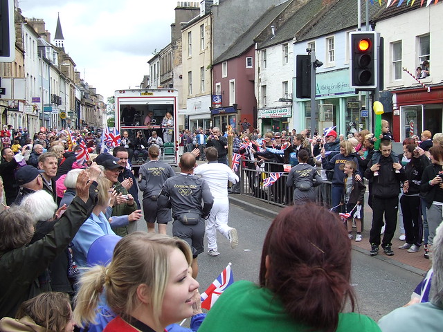 Olympic Torch in Cupar - Her Majesty's Press cover the event