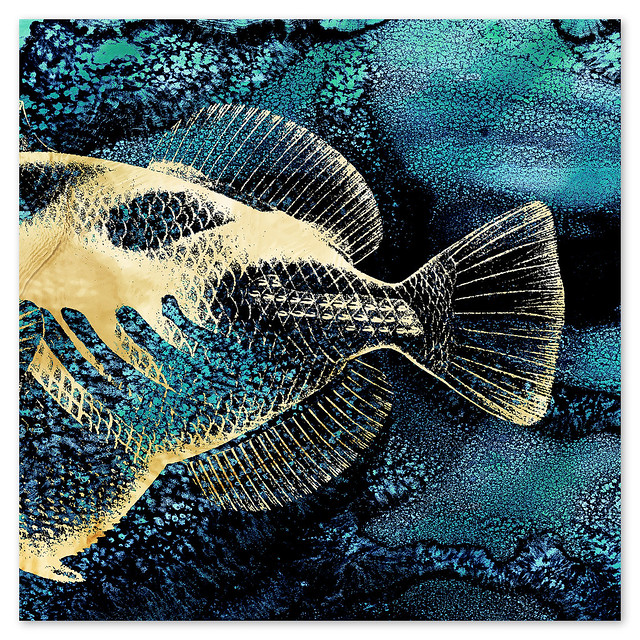 Blue Ink and Golden Fish I
