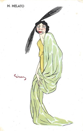 Maria Melato. Caricature by Girus
