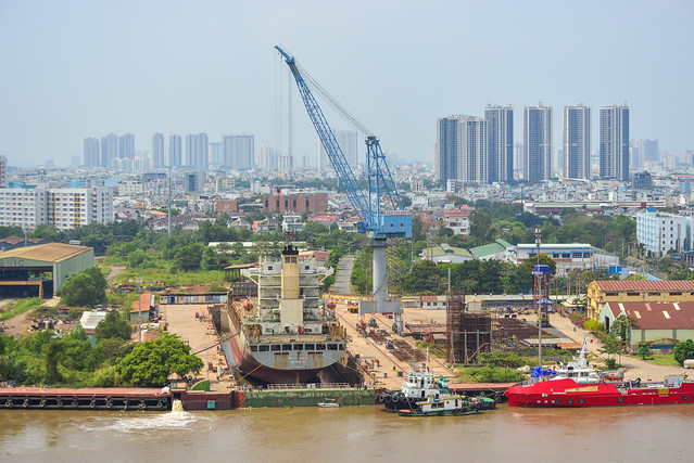Shipyard located on the banks of Saigon river.
