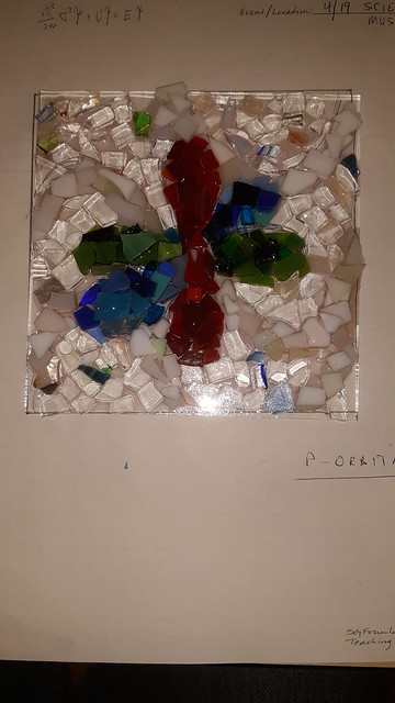 Fused glass project - P Atomic Orbitals - Before the Kiln Apr 2023