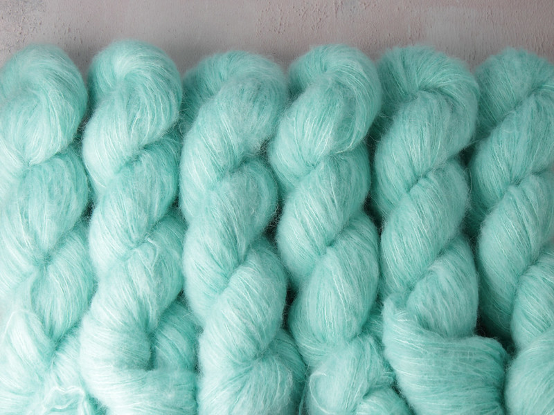 Fuzzy Lace – Brushed Baby Suri Alpaca & Silk hand dyed yarn 50g – ‘Vapour’
