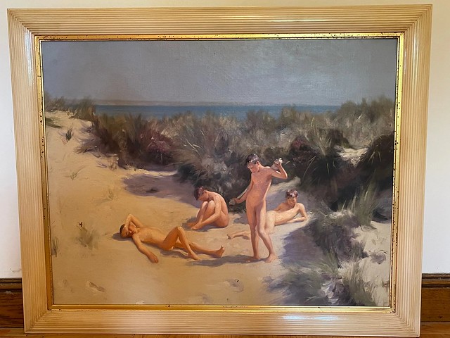 Ecole du XXème - Garçons nus dans les dunes