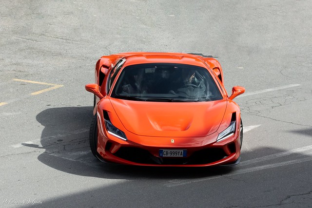 An orange Ferrari