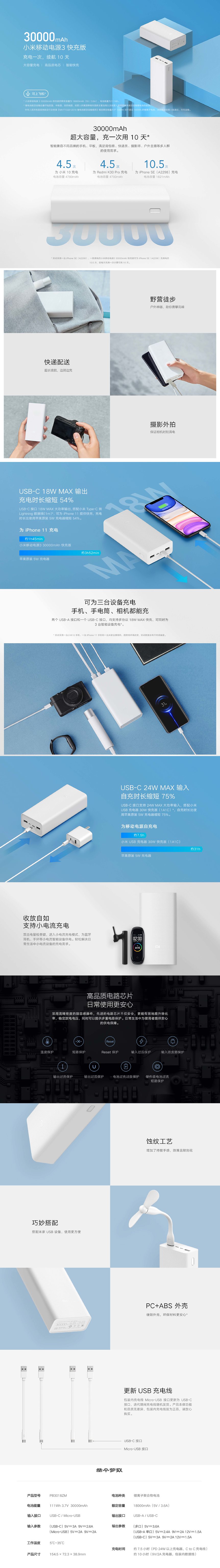 Xiaomi Mi Power Bank 3 30000mAh Fast Charge Version