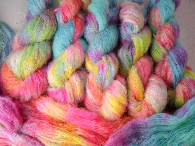 Fuzzy Lace – Brushed Baby Suri Alpaca & Silk hand dyed yarn 50g – ‘Wildstyle’