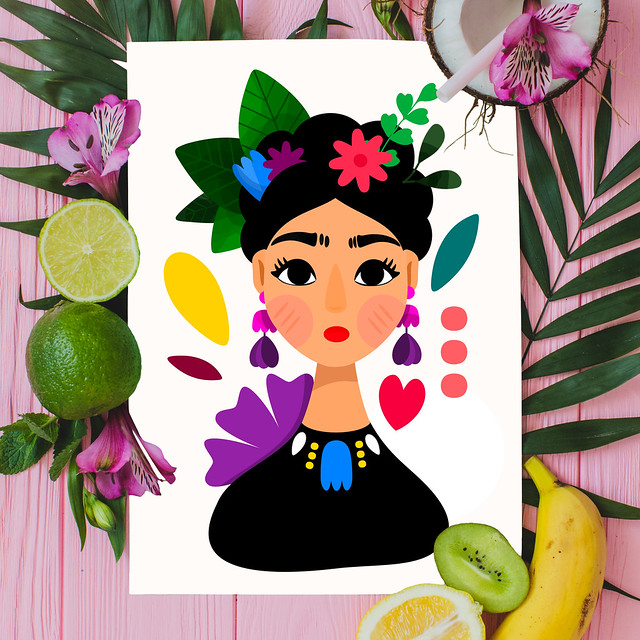 Frida Kahlo illustration (vector art)