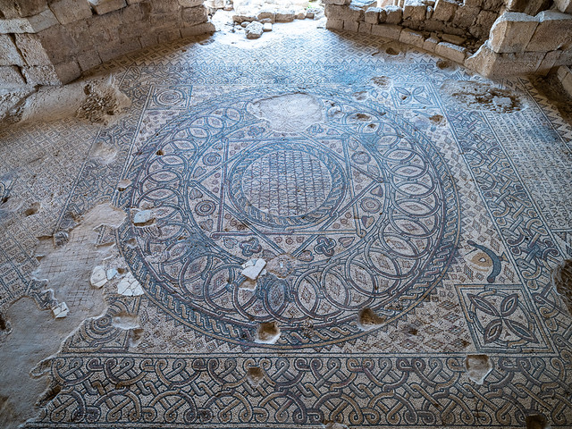 Jordon - Madaba - Mosaic from Excavated Byzantine Church of the Virgin Mary - Hippolytus Hall - April 2023