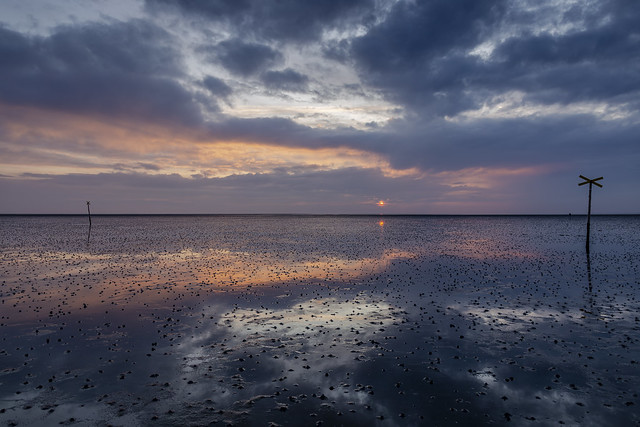 Sunset in the Wadden Sea
