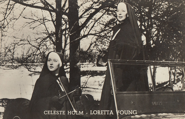 Loretta Young and Celeste Holm in Come to the Stable (1949)