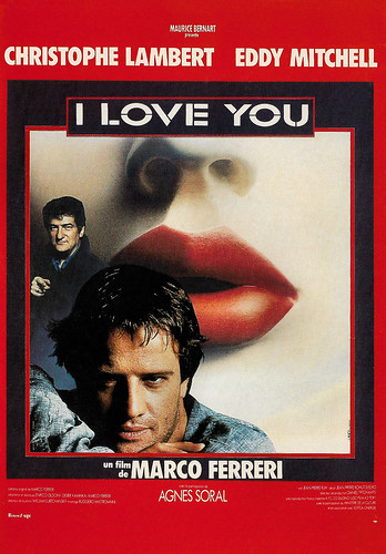 Christophe Lambert and Eddy Mitchell in I Love You (1986), poster