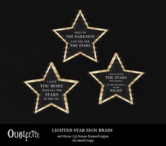 LIGHTED STAR SIGN BRASS AD
