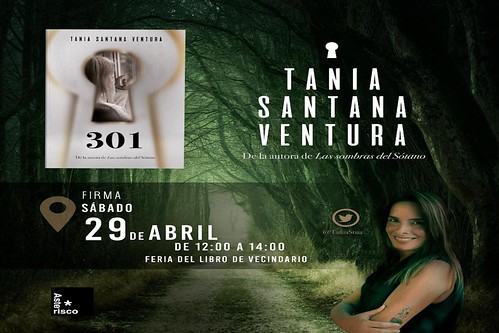 Cartel promocional de la firma de libros de Tania Santana en Vecindario