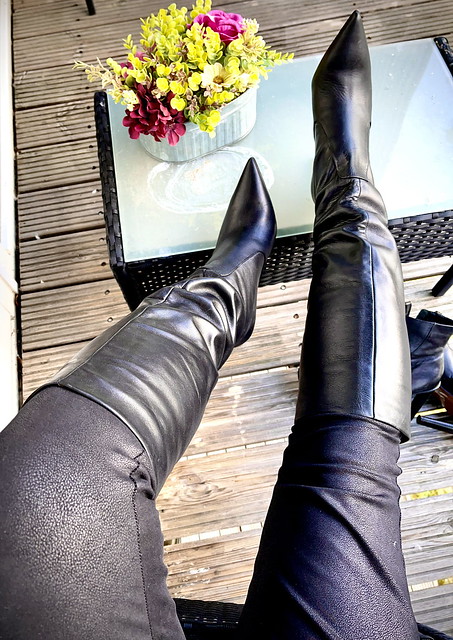 Killer pointy leather boots!