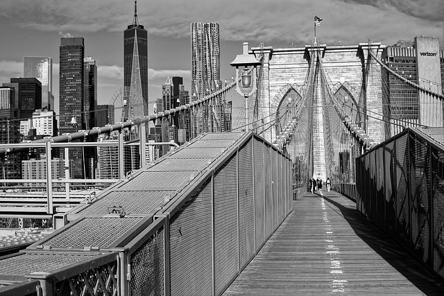 on the Brooklyn Bridge
